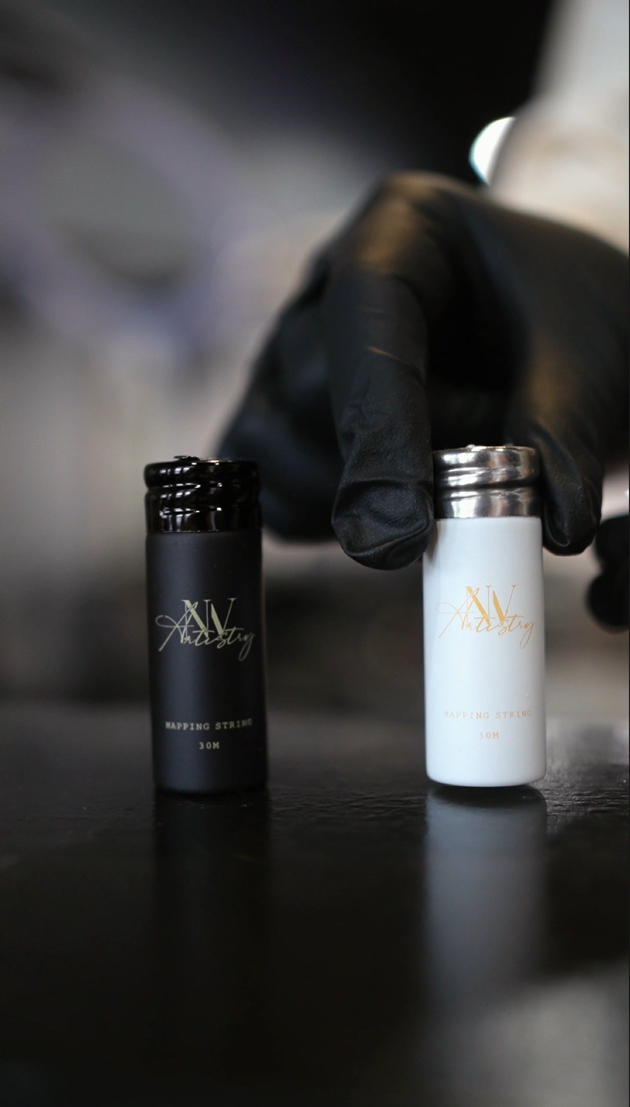 White Pre-Inked Brow Mapping String (Glass Dispenser)